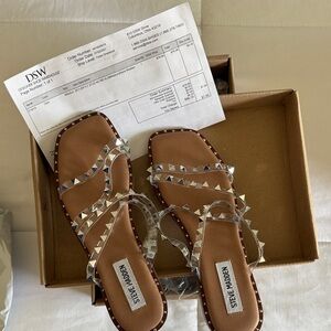 Steve Madden Tan Sandals with Silver Studs